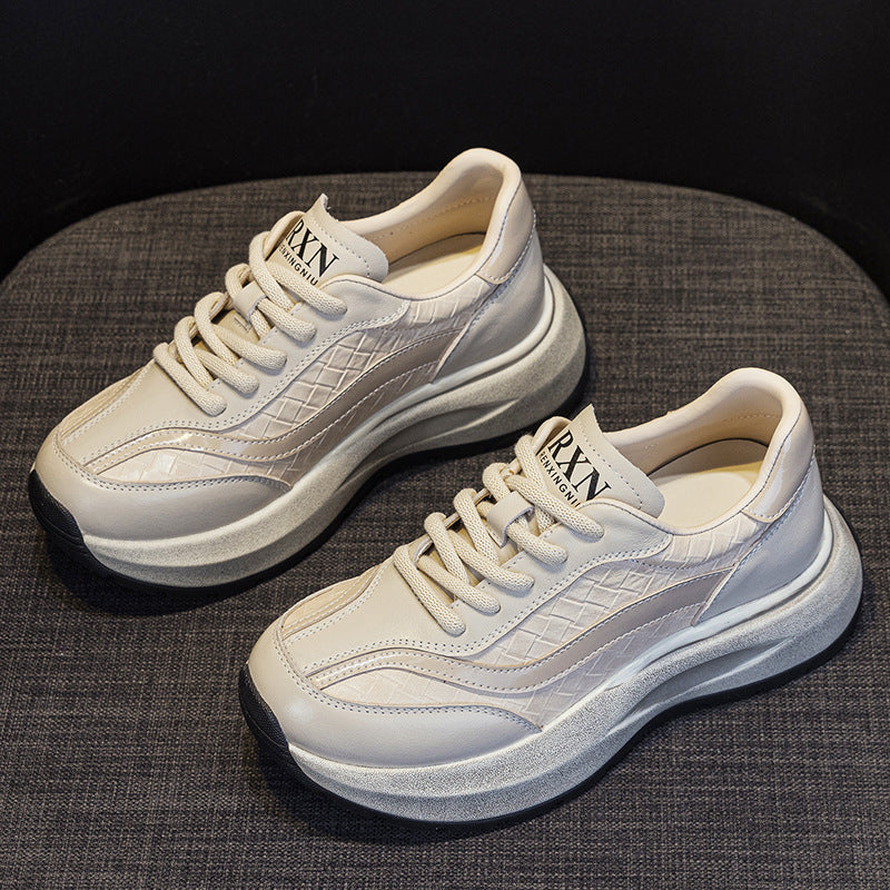 Women's Breathable Elevator Wild Soft Bottom White Men's Shoes