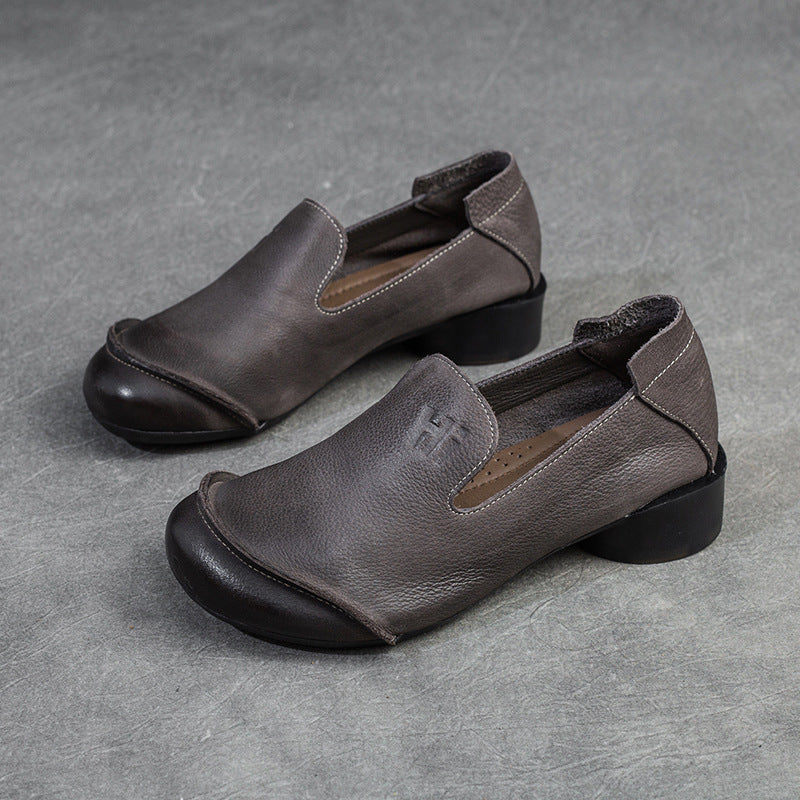 Women's Top Layer Cowhide Comfortable Retro Rub Casual Shoes