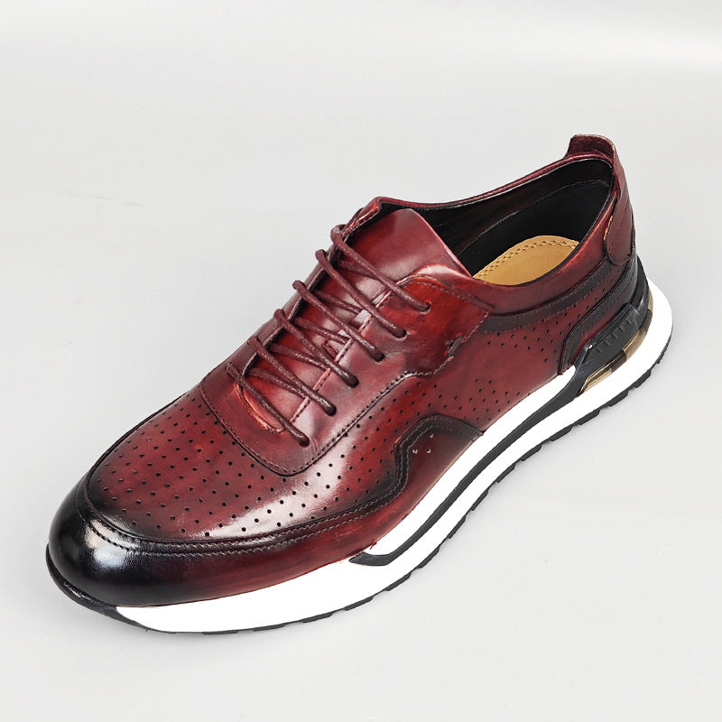 Men's Breathable Genuine Cattlehide Surface Gradient Fashion Men's Shoes