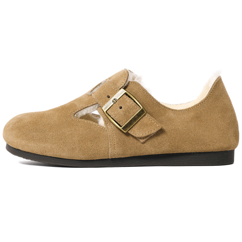Women's Fleece-lined Thickened Warm Cotton Feeling Genuine Fluffy Women's Shoes