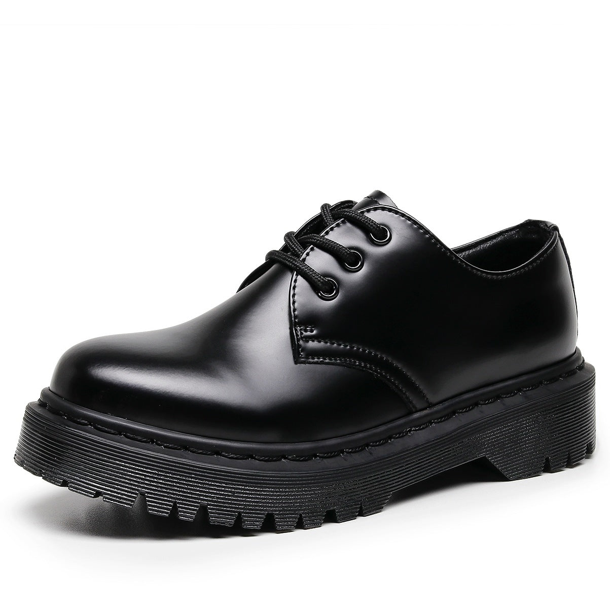 Women's Genuine British Style Round Head Leisure Thick Platform Women's Casual Shoes