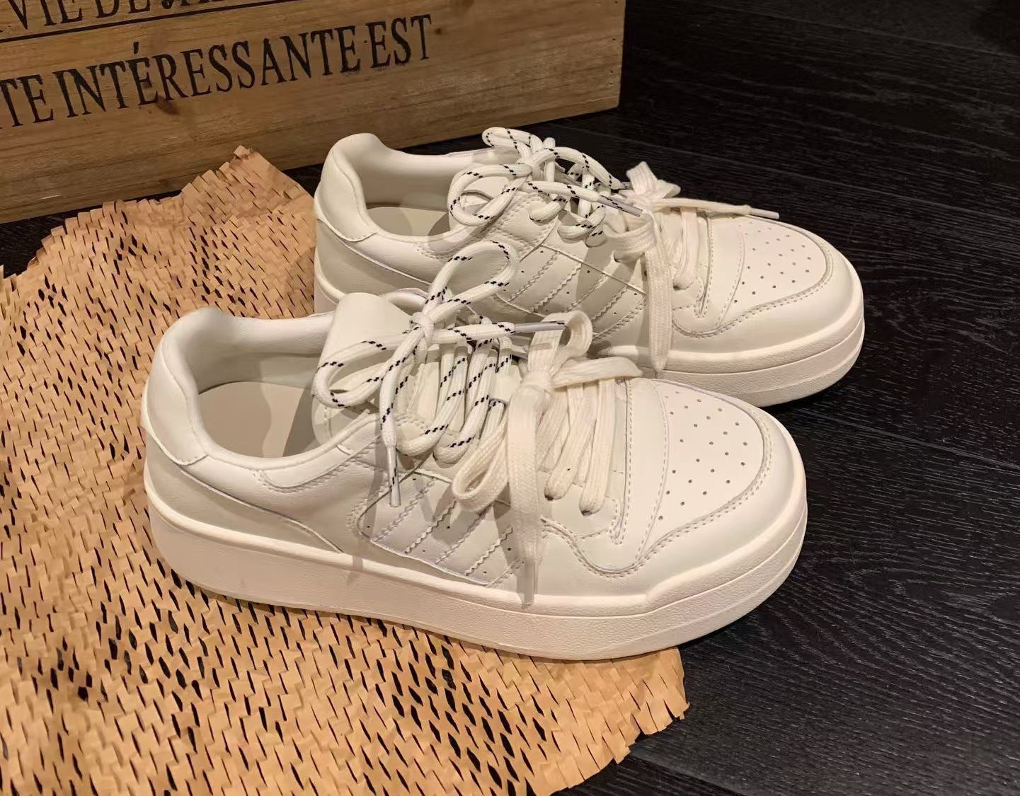 Preppy Style Flat Bottom Fleece-lined Round Head Women's Casual Shoes