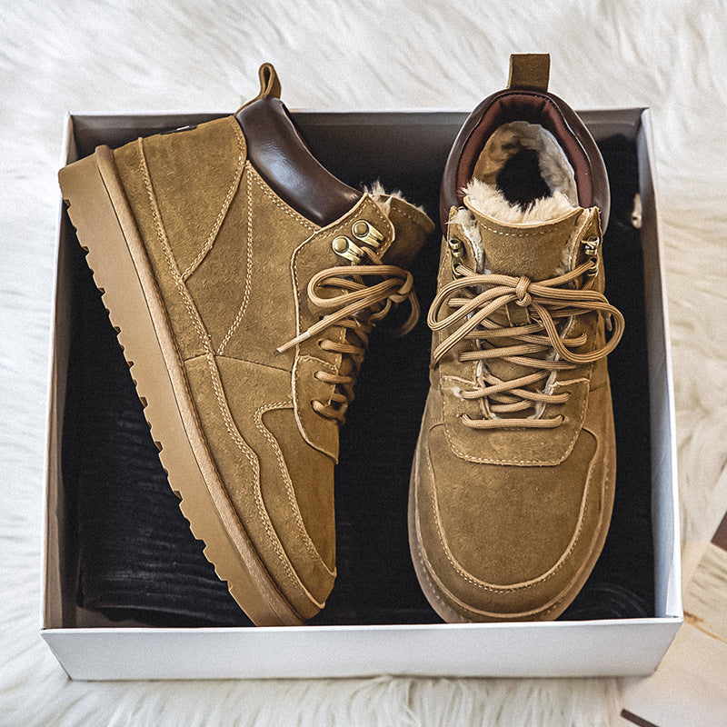 Men's Innovative Stylish Fur Thickened Warm Snow Boots