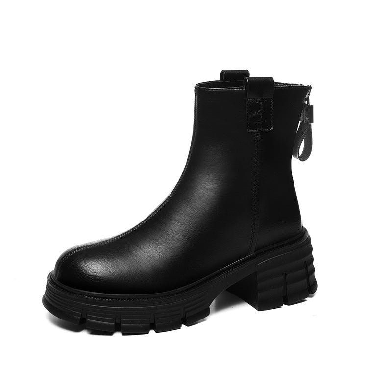 Women's Small Martin French Style Ankle Thick Boots