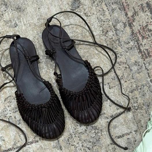 Niche Hand-woven Vintage Genuine Twine Grip Flat Sandals