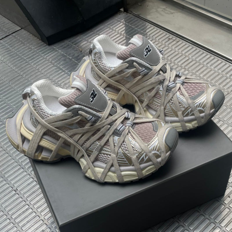Women's & Men's Distressed Model Style Couple Sports Paris Men's Casual Shoes