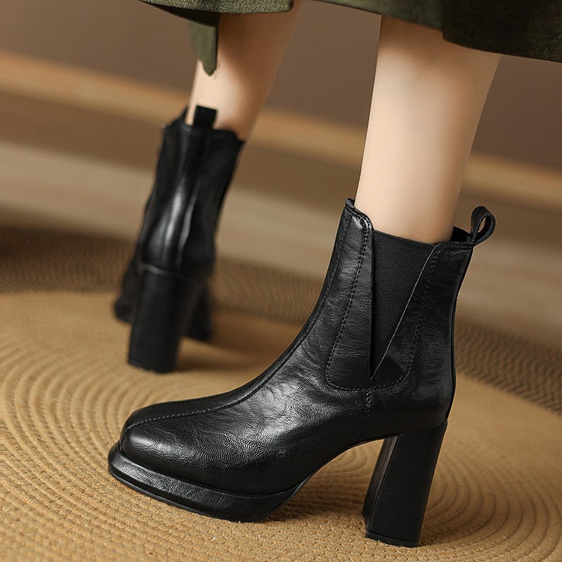 Comfortable Short Tube Fashion Waterproof Platform Thick High Boots