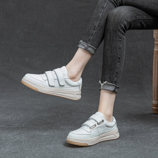 Women's Cowhide Easy Wear Winter Fleece-lined Wool Casual Shoes