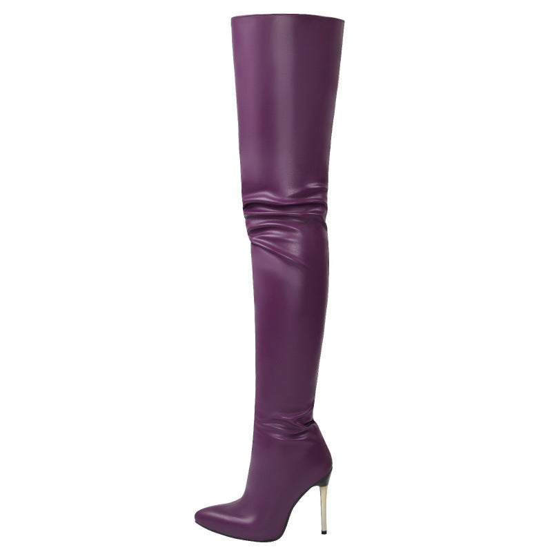 Women's Thigh Below The Knee Plus Size Metal Fashion Heels