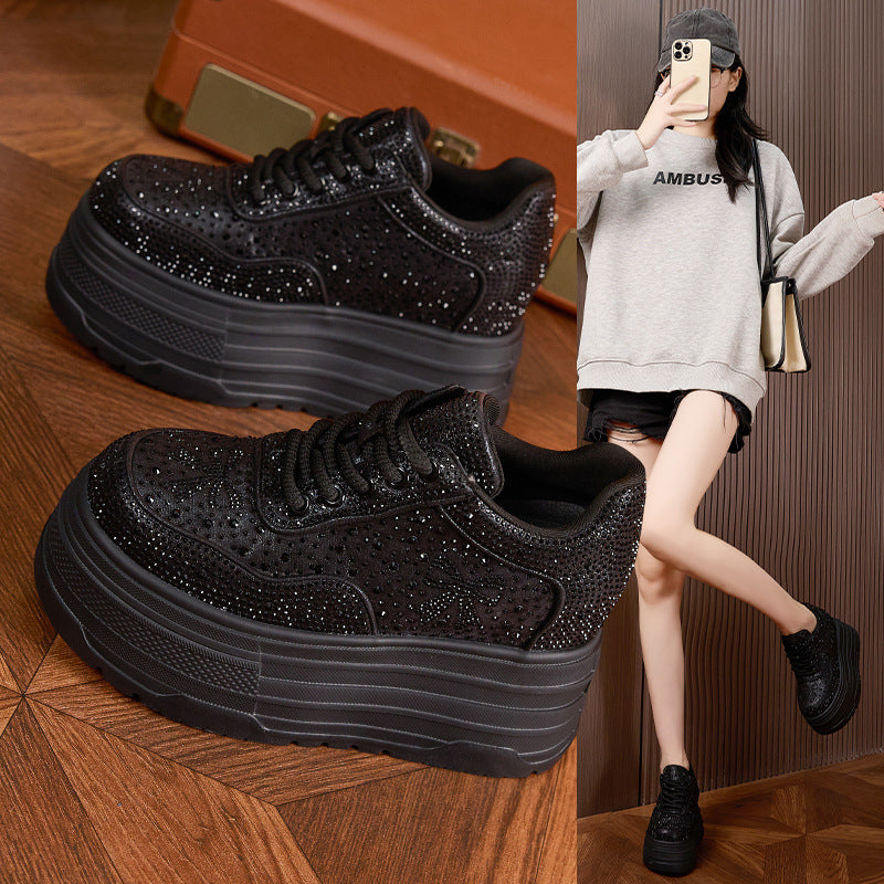 Women's Platform White Autumn Foam Height Increasing Insole Full Women's Casual Shoes