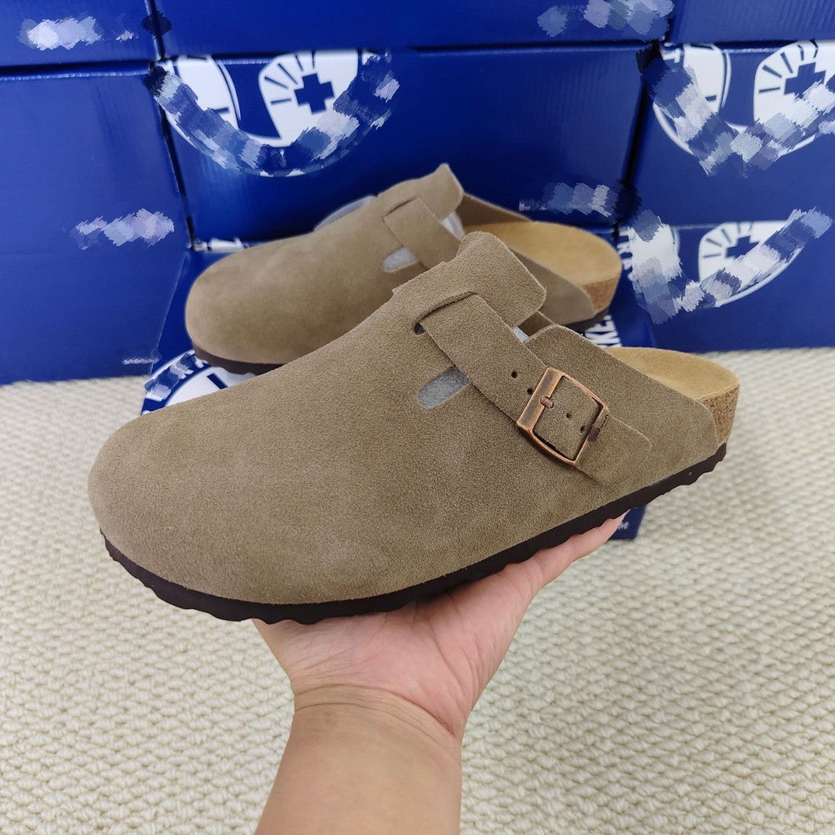 Genuine Pure Source Cork Comfortable Platform Thick-soles Slippers