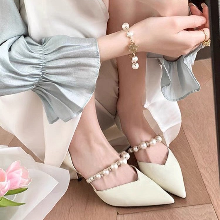 Women's Song Pearl High With Temperament Hollow Heels