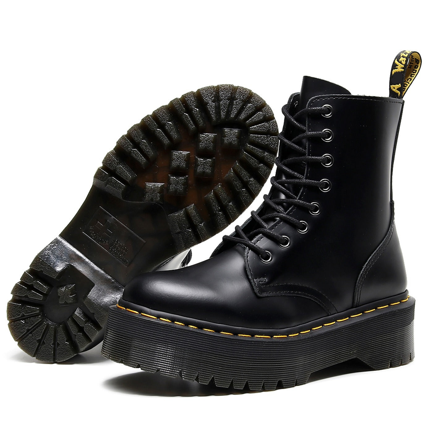 Women's Martin Side Zipper Platform Height Increasing Cowhide Good Women's Leather Boots