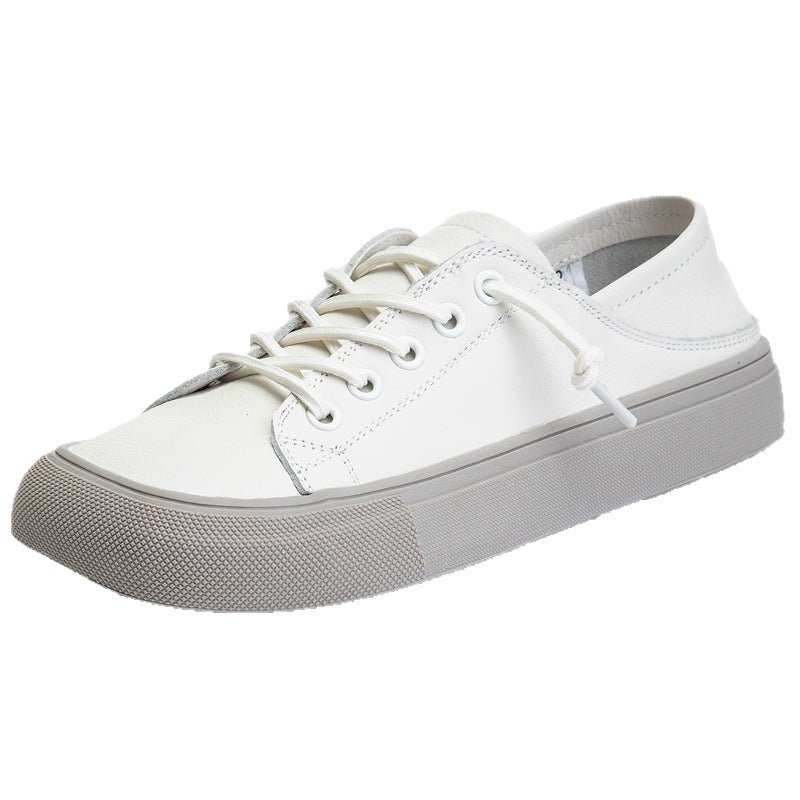 Women's Spring Square Toe Board Genuine Fashion Sneakers