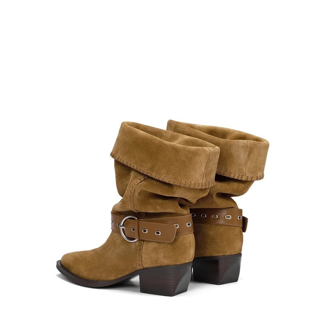 Women's Special Interest Light Luxury Handmade Retro Soft Vintage Knight Women's Leather Boots