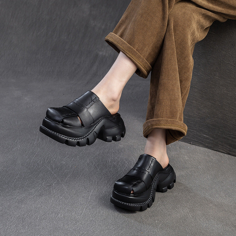 Women's Thick Bottom Increased Toe Cap Lazy Fashion Slippers