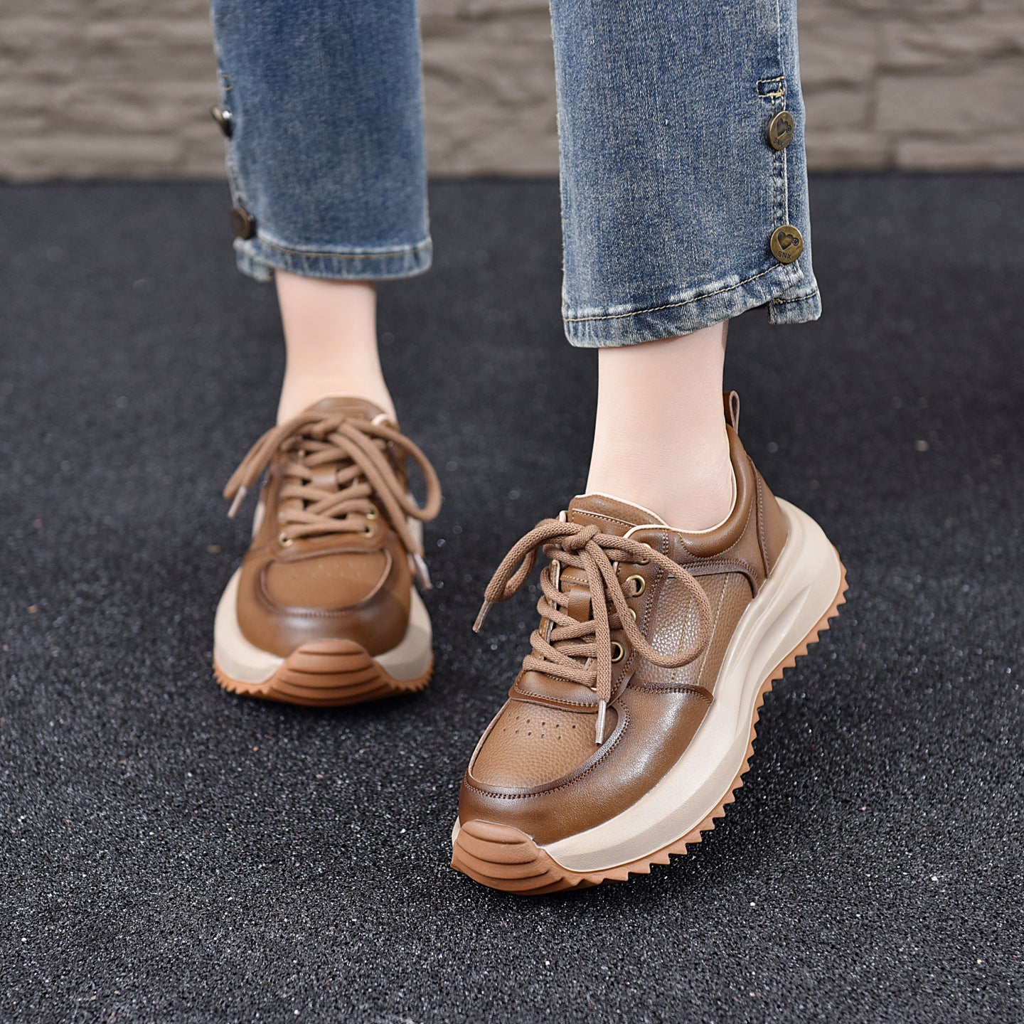 Women's Thick Bottom Retro Daddy Genuine Sports For Comfortable Casual Shoes