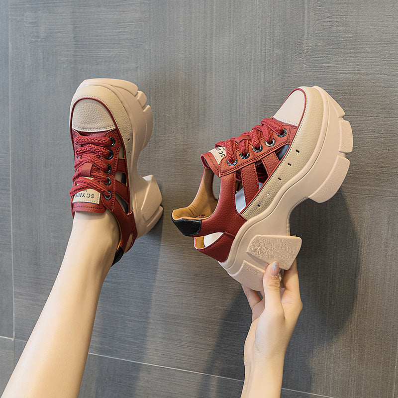 Women's Thick Bottom Summer Wear Hollow Out Dad Women's Casual Shoes