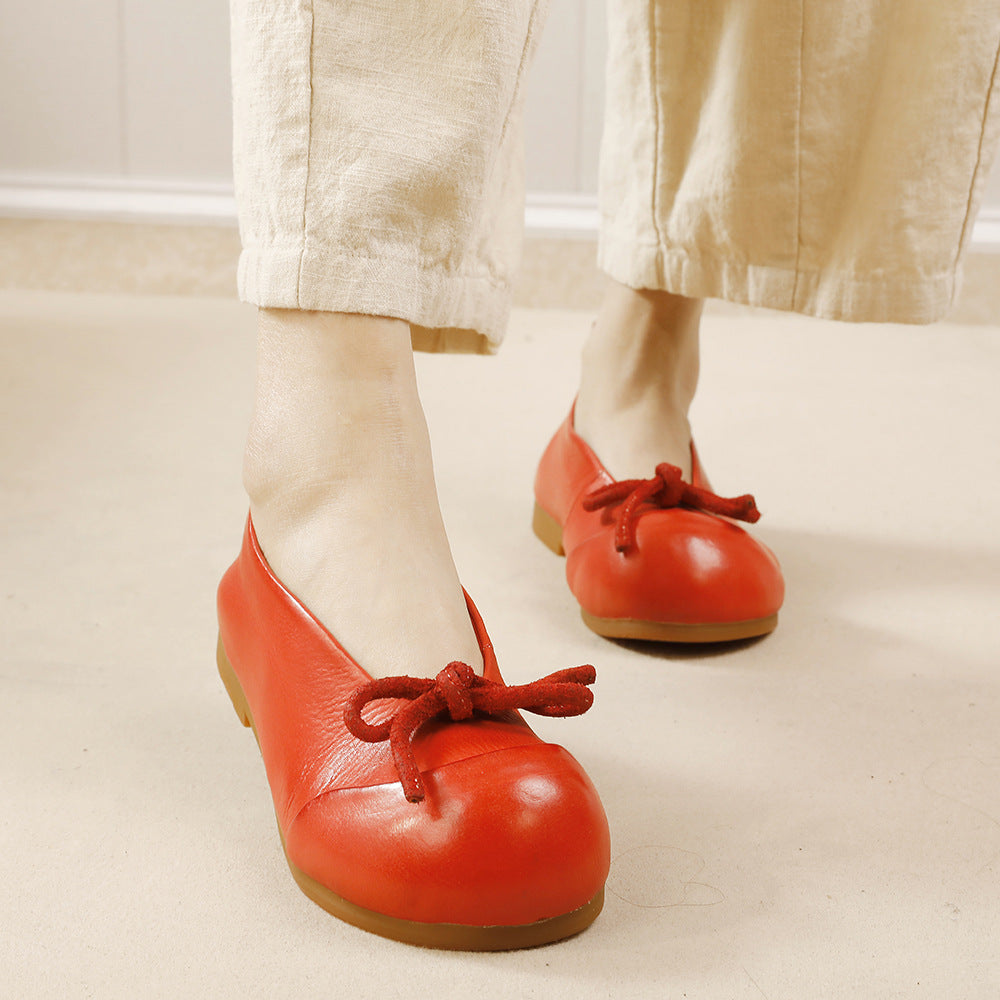 Women's Flat Soft Bottom Bowknot Shallow Mouth Casual Shoes