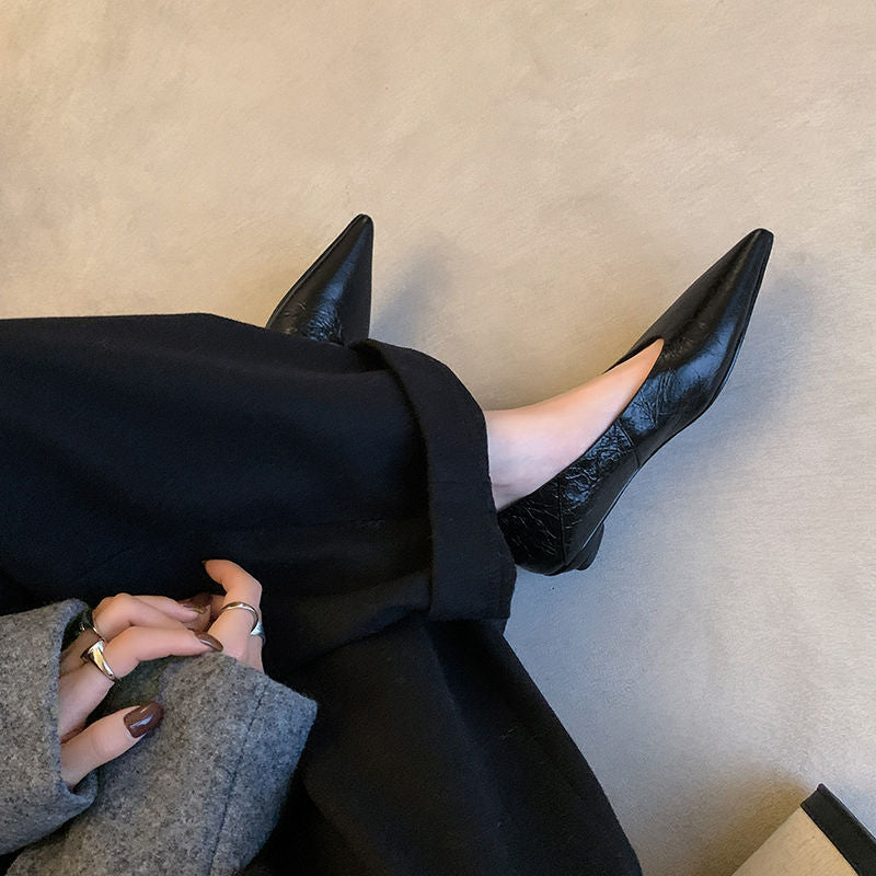 Women's Gold Shallow Mouth Pumps Low First Layer Men's Shoes