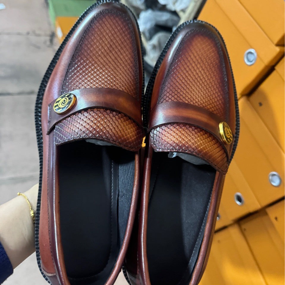 Men's Original Standard Box Soft Trendy Slip-on Lazy Dad Leather Shoes