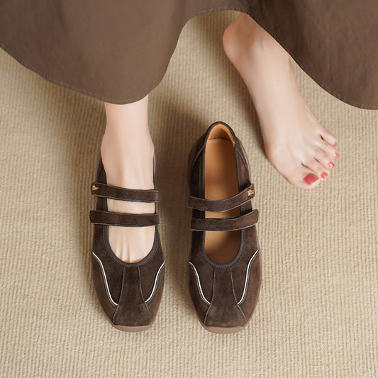 Women's Retro Style Thick Bottom Mary Jane Shallow Mouth Strap Round Women's Fashion Shoes
