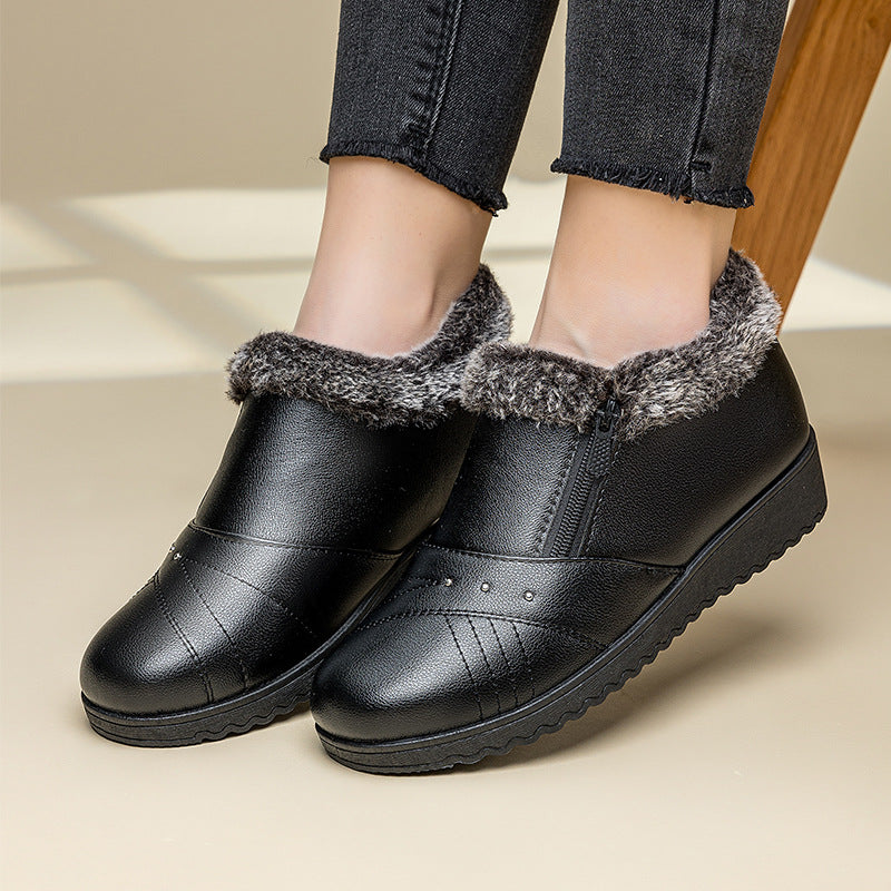 Women's Winter Cotton Female Mom Fleece-lined Warmth Women's Shoes