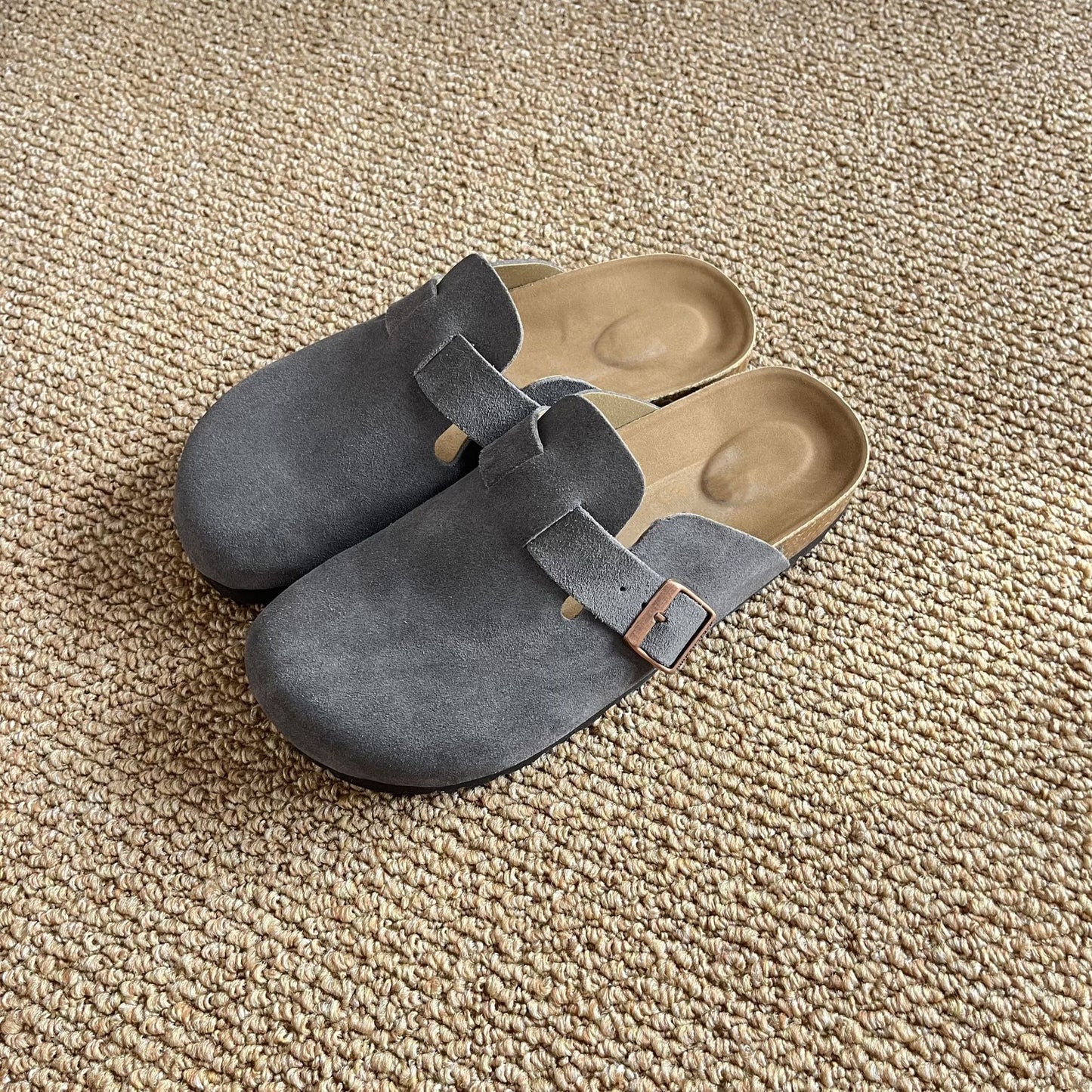 Women's Large Size Outer Wear Thick-soled Closed Toe Half Slip-on Women's Casual Shoes
