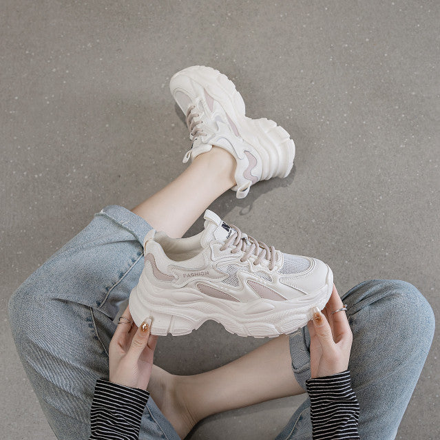 Women's Summer Platform Breathable Mesh Sports Single-layer Sneakers