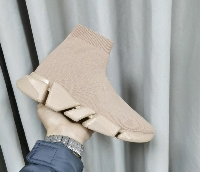 Women's & Men's Straight Comfortable Sock Knitted Fabric Couple Women's Casual Shoes