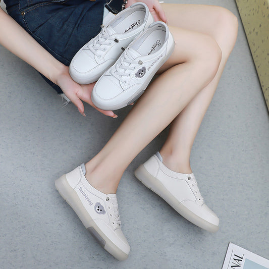 Women's Three Sheep White For Slip-on Flat Leisure Hollow Casual Shoes