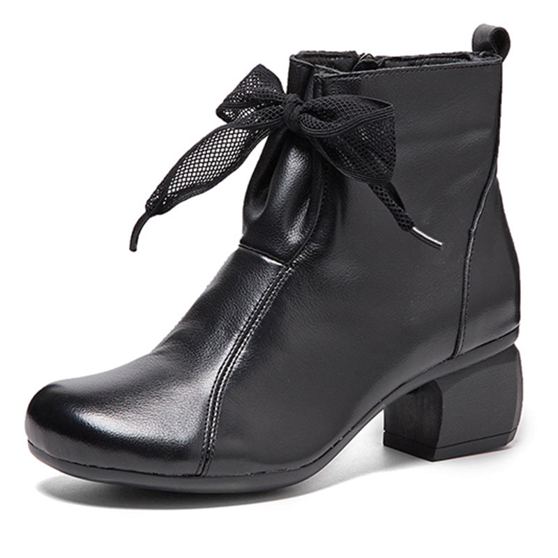 Women's With Veet Cowhide Thick Soft Bottom Women's Shoes