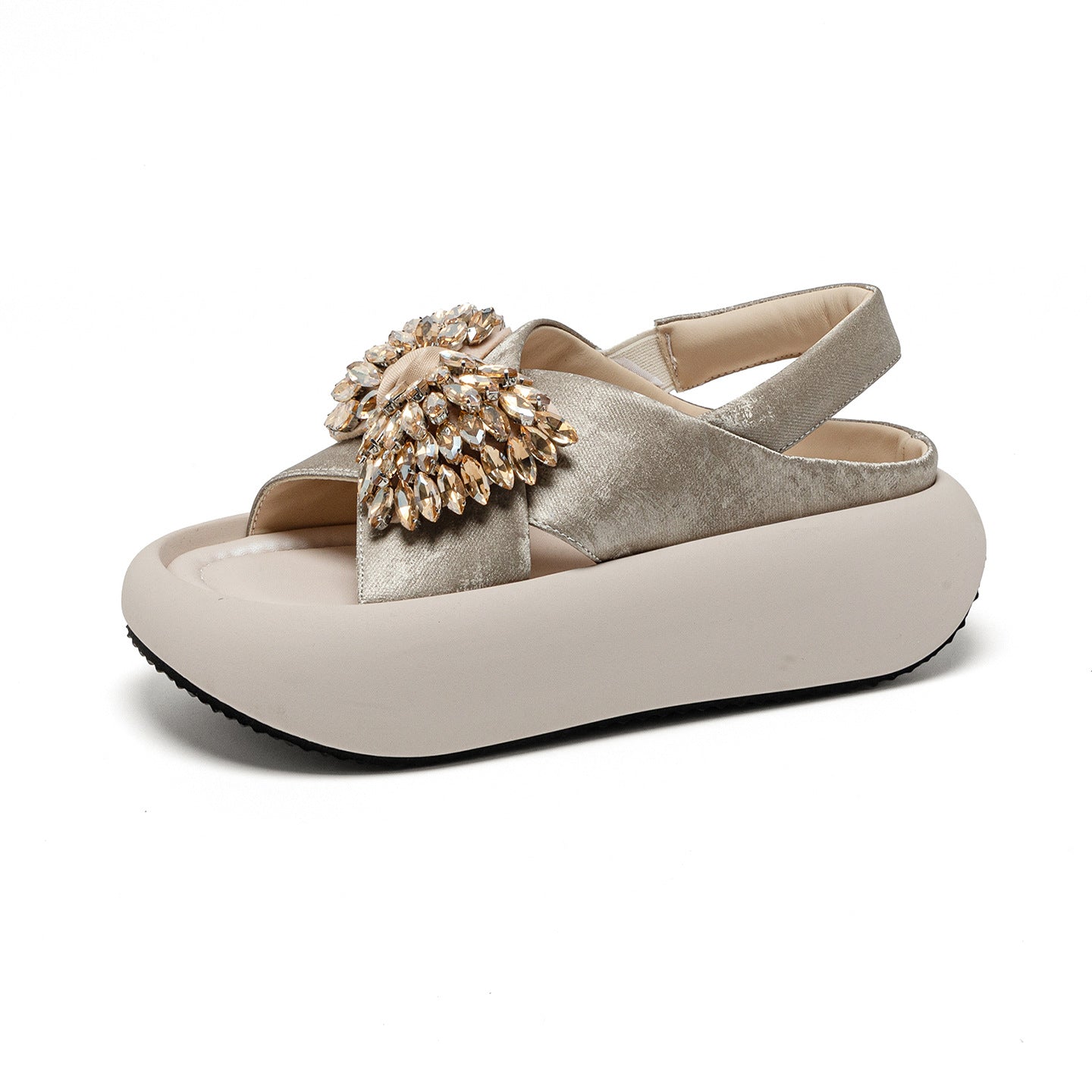 Women's Outdoor Summer Fashion Bow High-grade Rhinestone Platform Sandals