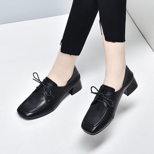 Women's Square Toe Pumps Mid Spring Soft Women's Shoes