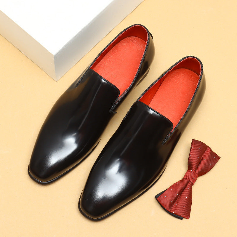 Men's Glossy British Formal Wear Patent Business Leather Shoes