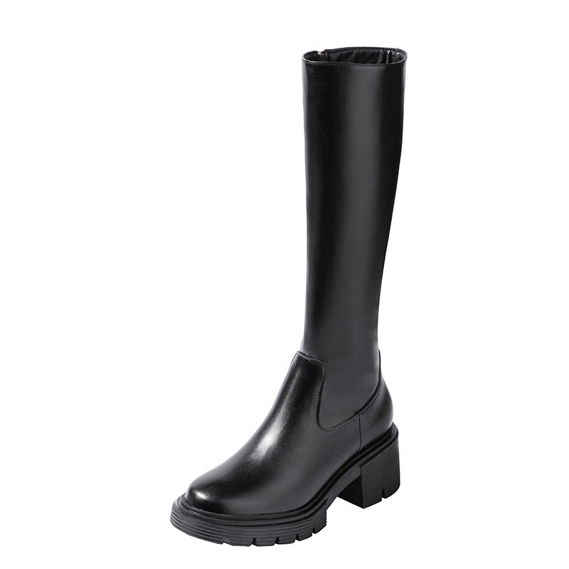 Women's Small Thick Bottom Increased Side Zipper Boots