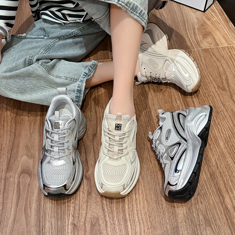 Women's Dad Fashionable Spring Korean Style Thick Sneakers