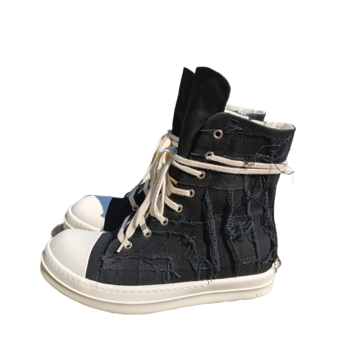Men's Tassel Beggar Trendy Cool Platform Black Men's Canvas Shoes