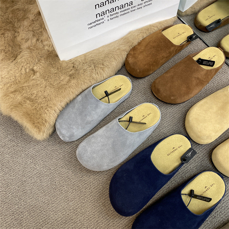 Women's Small Frosted Closed Toe Thick Bottom Slippers
