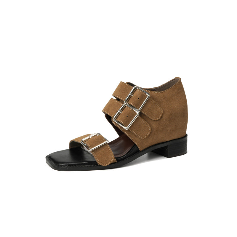 Women's Summer Wear Retro Platform Soft Bottom Open Women's Casual Shoes