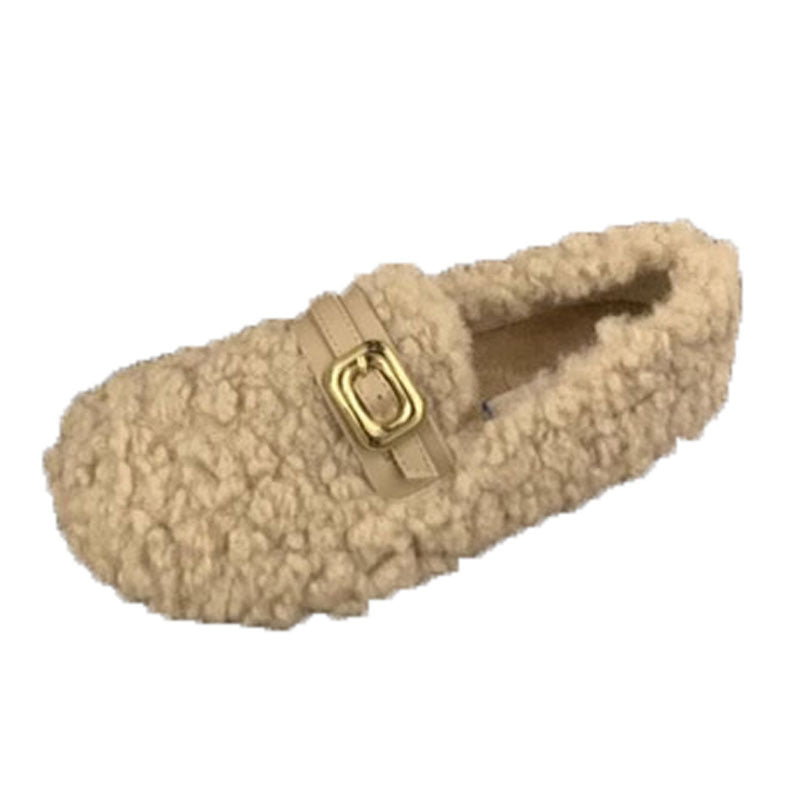 Women's Style Gentle Slip-on Fluffy Outer Wear Women's Shoes