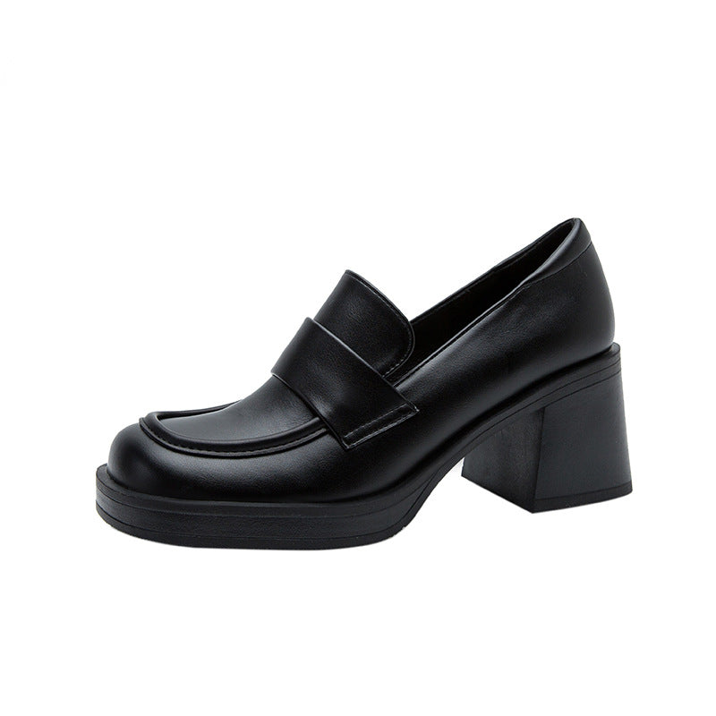 Women's Versatile Thick-soled High Pumps Black Thin Women's Fashion Shoes