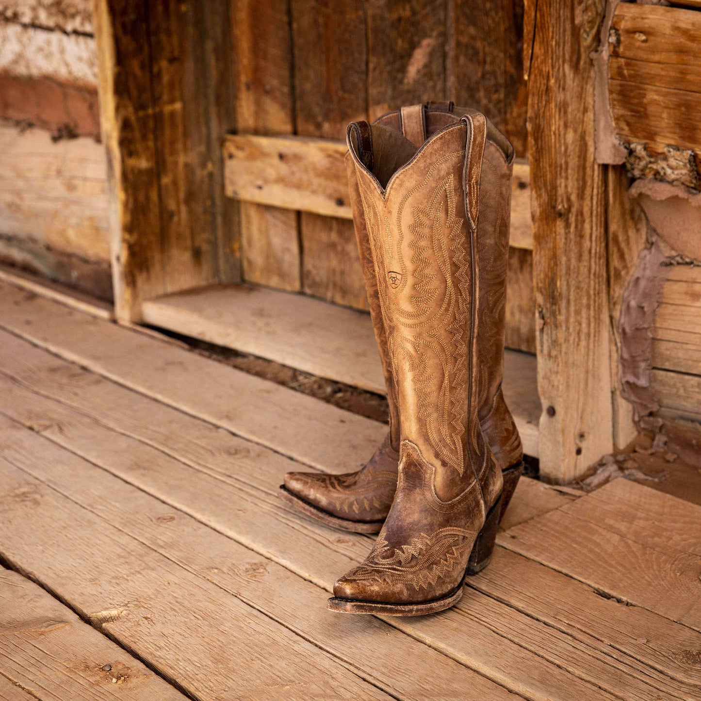 Toe Chunky High Tube Large Size Western Women's Leather Boots