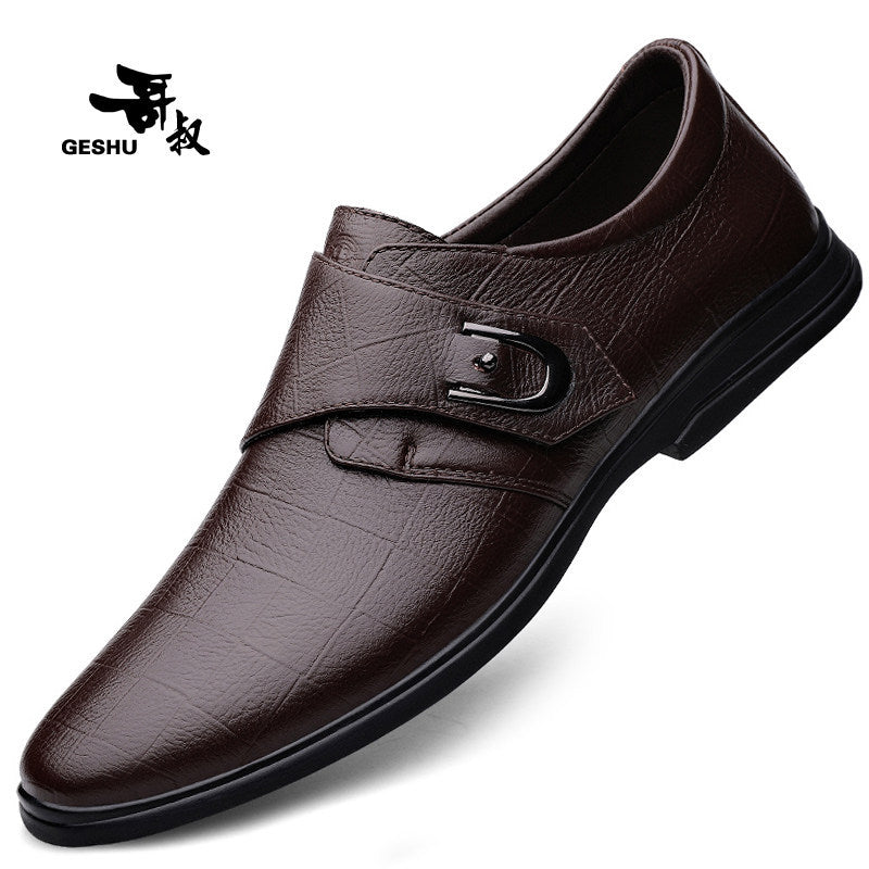Men's Business Formal Wear Autumn Breathable British Korean Round Toe Groom Men's Casual Leather Shoes
