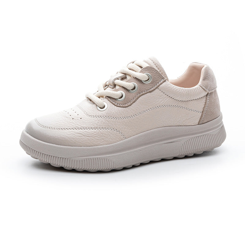 Women's Spring First Layer Cowhide Retro Fashion Casual Shoes