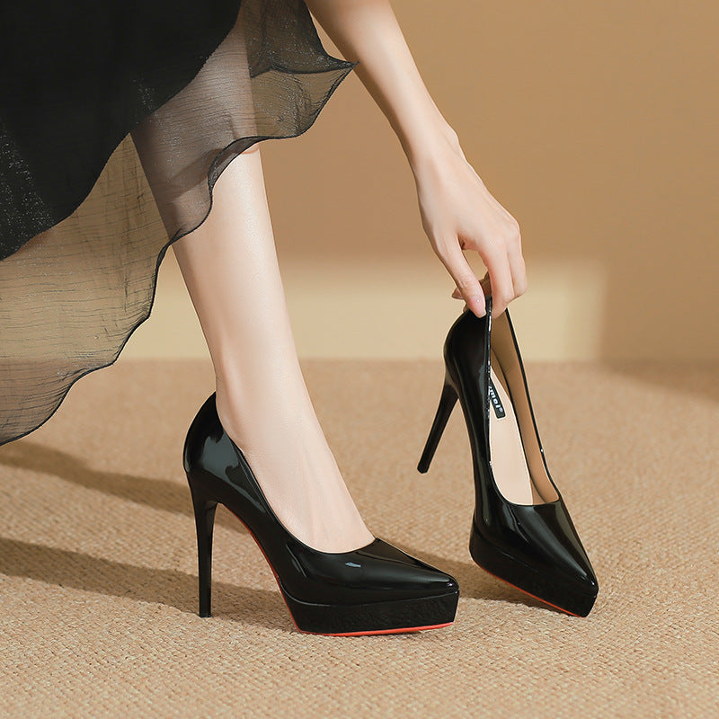 Women's High Pointed Toe Stiletto Waterproof Platform Pumps Sexy Women's Fashion Shoes