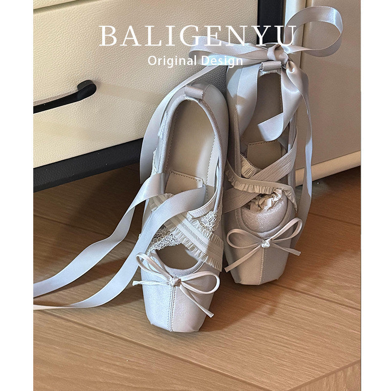 Women's Style Ballet Female Square Toe Mary Women's Casual Shoes