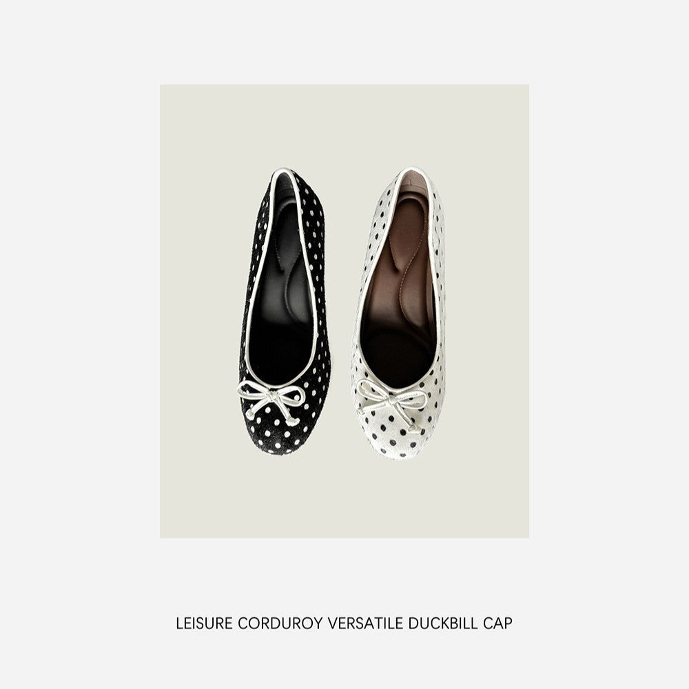 Dot Height Increasing Insole Mary Jane Female Vintage Bow Slip-on Women's Casual Shoes