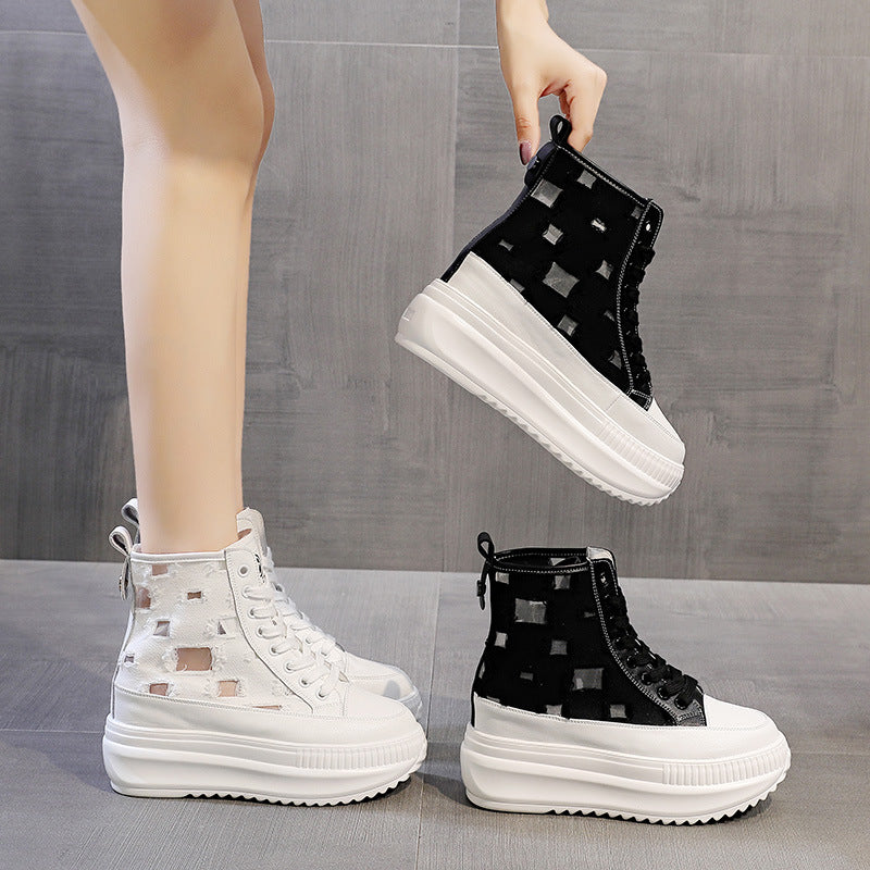 Women's Muffin Height Increasing Insole Breathable Mesh Fashion Sneakers