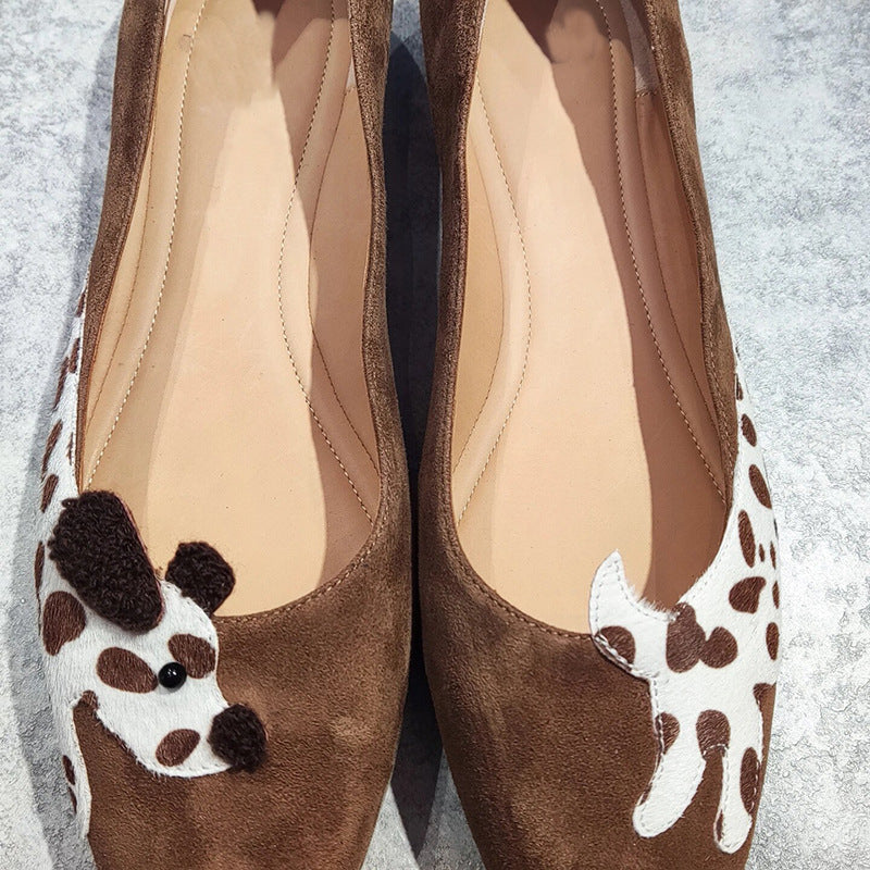 Women's Boat For Retro Easy Matching Soft Bottom Surface Square Toe Women's Casual Shoes